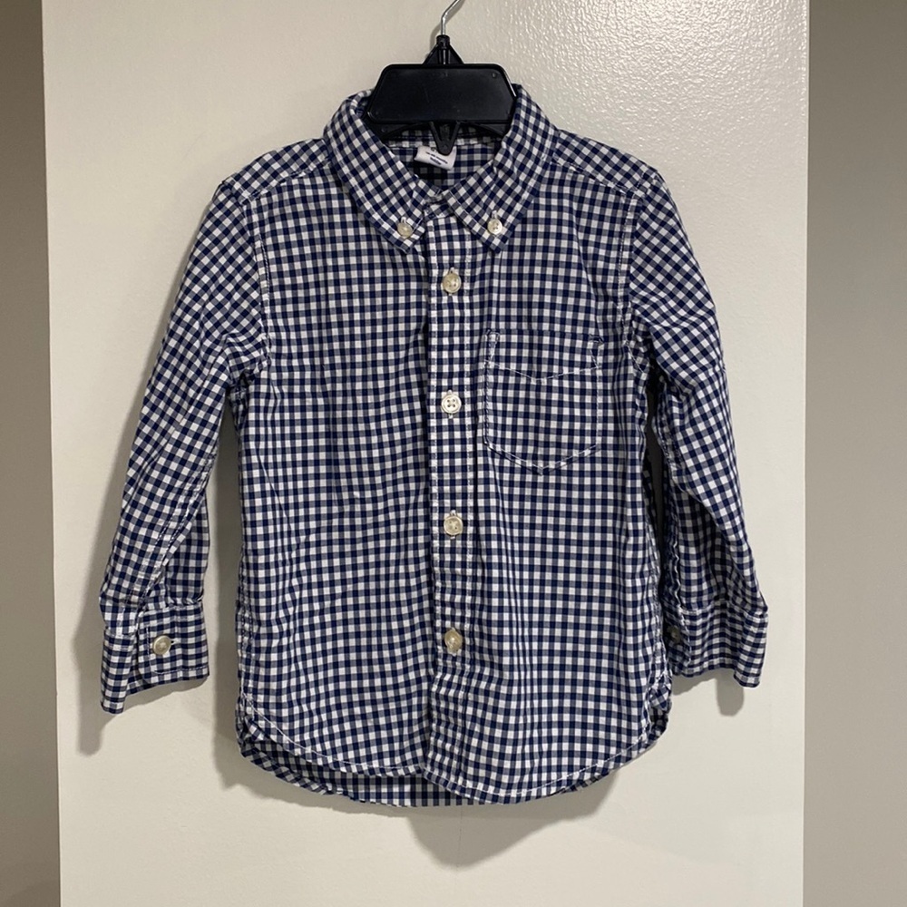 SALE❗️❗️❗️Baby Gap blue and white gingham button down   18-24 months